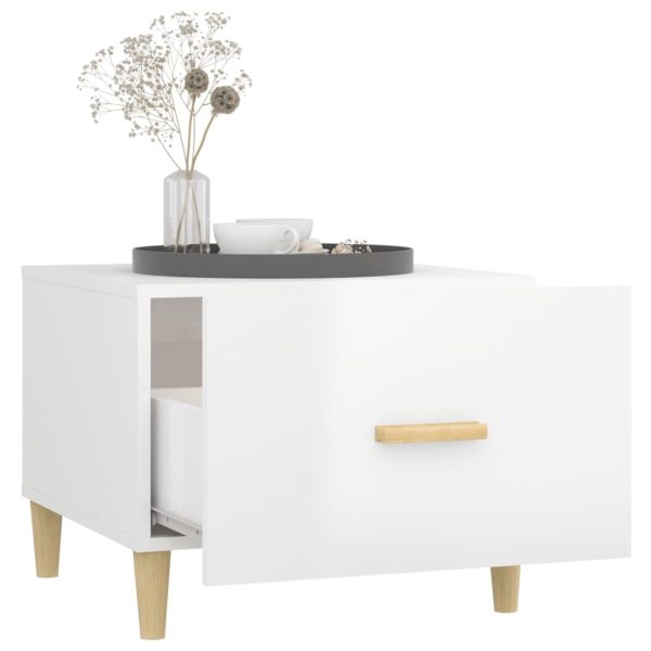 Tavolini Salotto 2pz Bianco Lucido 50x50x40cm Legno Multistrato - Image 5