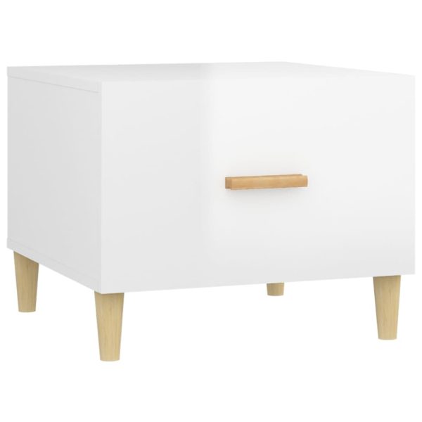 Tavolini Salotto 2pz Bianco Lucido 50x50x40cm Legno Multistrato - Image 6