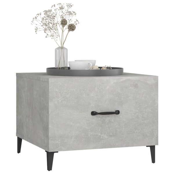 Tavolino Da Salotto Gambe In Metallo Grigio Cemento 50x50x40 cm - Image 4