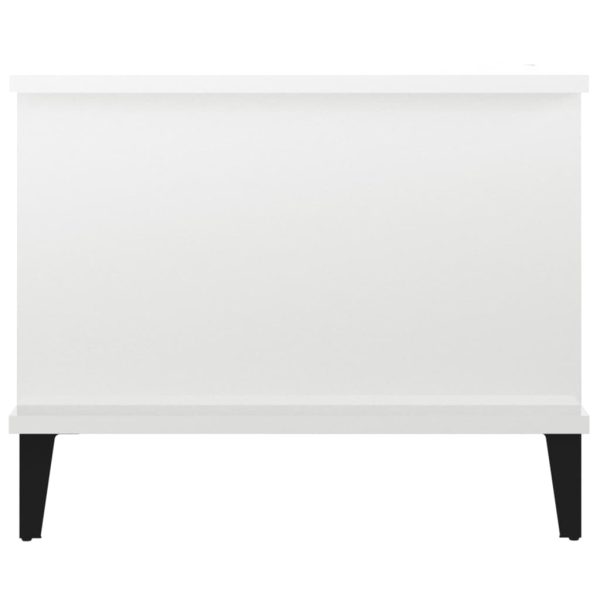 Tavolino Da Salotto Bianco Lucido 90x50x40 Cm Legno Multistrato - Image 4