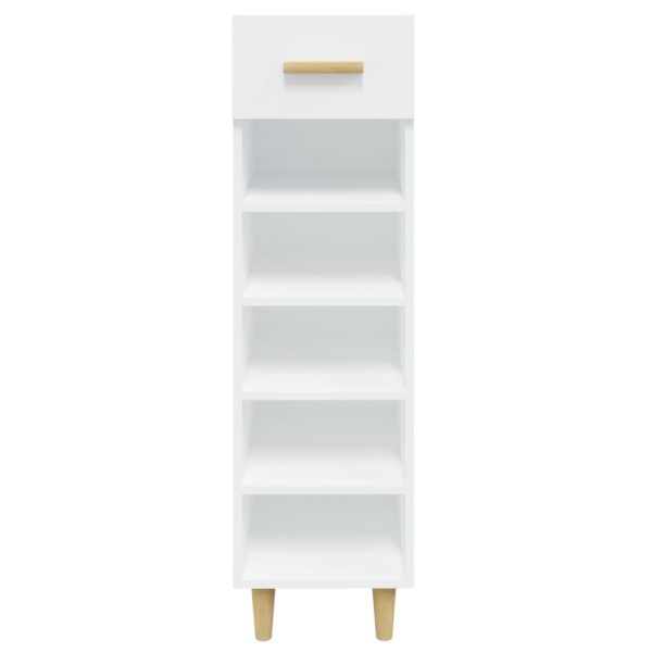 Scarpiera Bianco Lucido 30x35x105 Cm In Legno Multistrato - Image 6