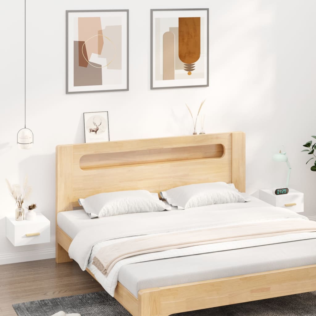 Comodini A Muro 2 Pz Bianchi 35x35x20 cm