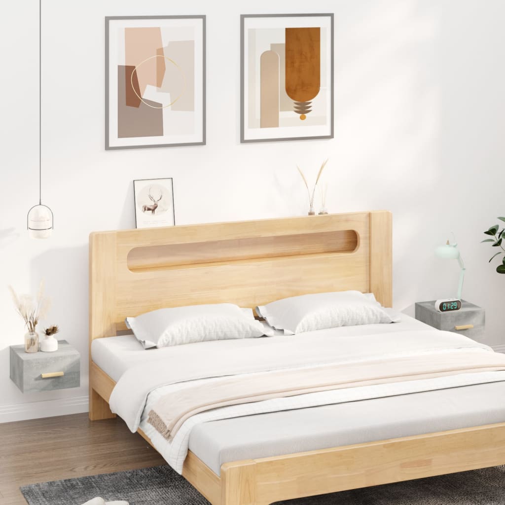 Comodini A Muro 2 Pz Grigio Cemento 35x35x20 cm