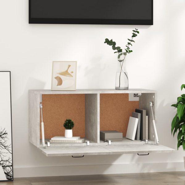 Mobile A Parete Grigio Cemento 80x36,5x35 Cm Legno Multistrato - Image 3
