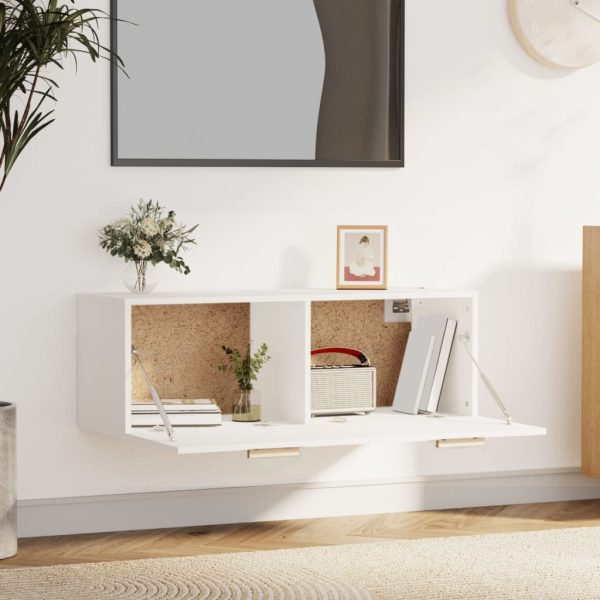 Mobile Pensile Bianco 100x36,5x35 Cm Legno Multistrato - Image 3