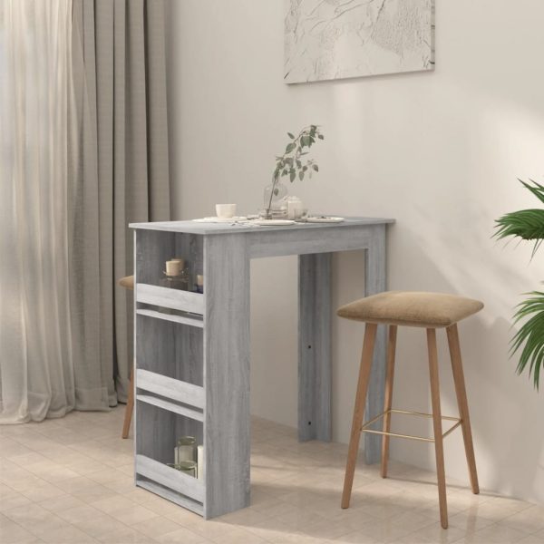 Tavolo Bar Con Ripiani Grigio Sonoma 102x50x103,5cm Truciolato - Image 3