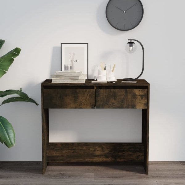 Tavolo Consolle Rovere Fumo 89x41x76,5 Cm In Acciaio - Image 3