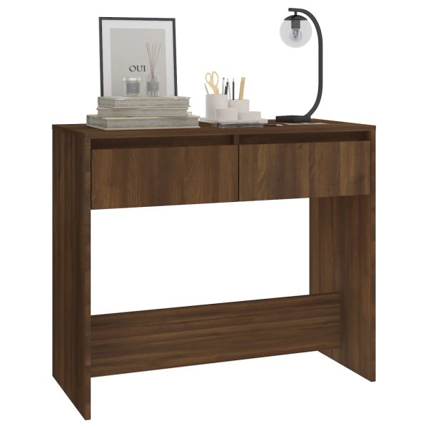 Tavolo Consolle Rovere Marrone 89x41x76,5 Cm In Acciaio - Image 4