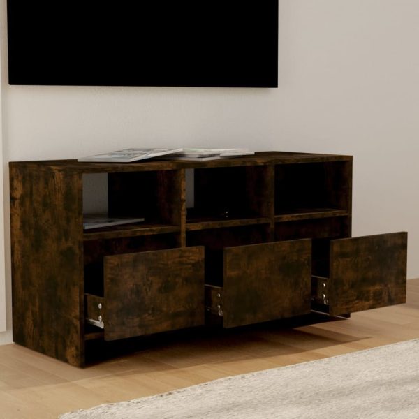 Mobile Porta Tv Rovere Fumo 102x37,5x52,5 Cm In Truciolato - Image 3
