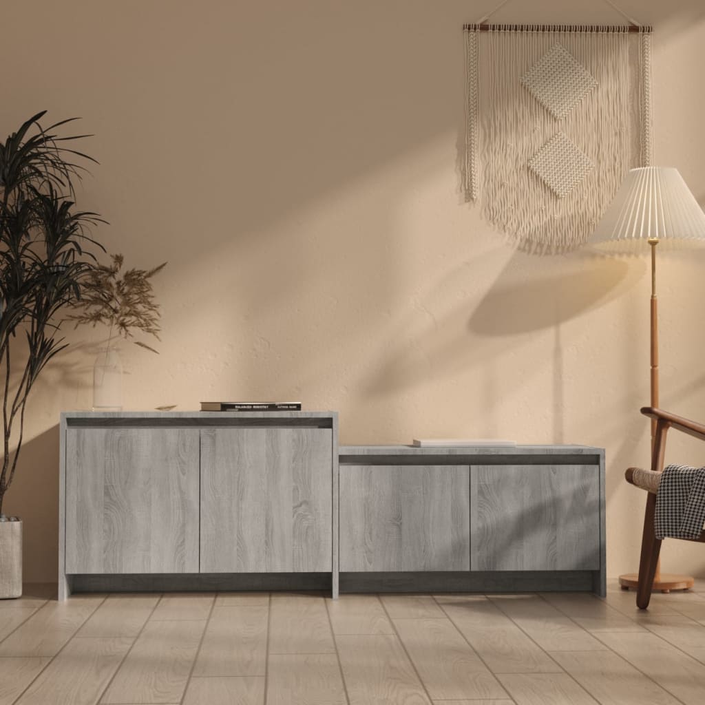 Mobile Tv Grigio Sonoma 146,5x35x50 Cm In Truciolato