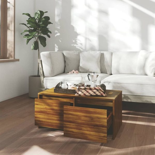 Tavolino Da Salotto Rovere Marrone 90x50x41,5 Cm In Truciolato - Image 3