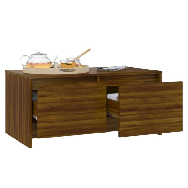 Tavolino Da Salotto Rovere Marrone 90x50x41,5 Cm In Truciolato - Image 4