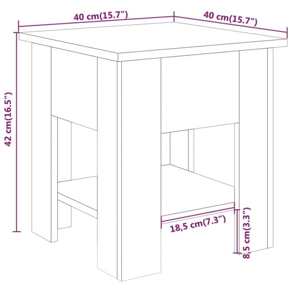 Tavolino Da Salotto Rovere Fumo 40x40x42 Cm Legno Multistrato - Image 6