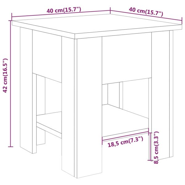 Tavolino Da Salotto Marrone Rovere 40x40x42cm Legno Multistrato - Image 6
