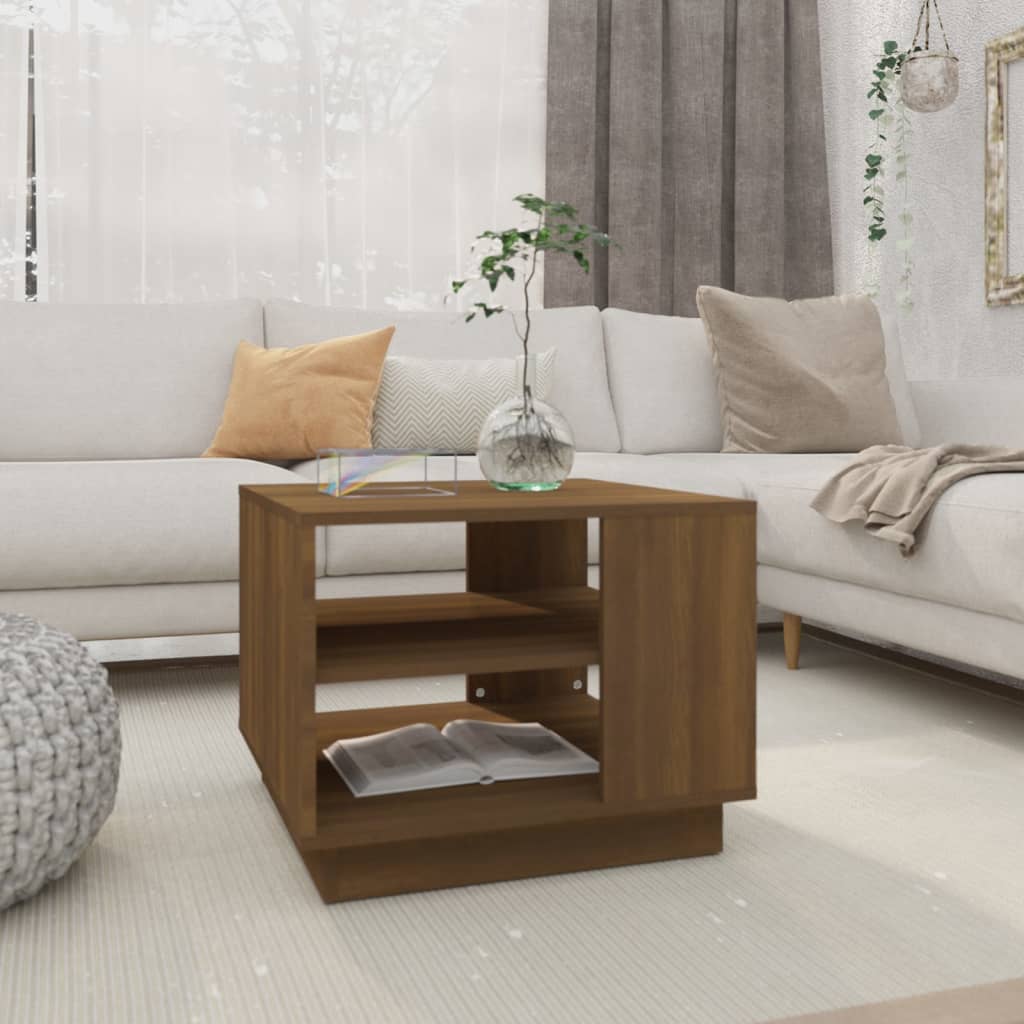 Tavolino Da Salotto Rovere Marrone 55x55x43 Cm In Truciolato