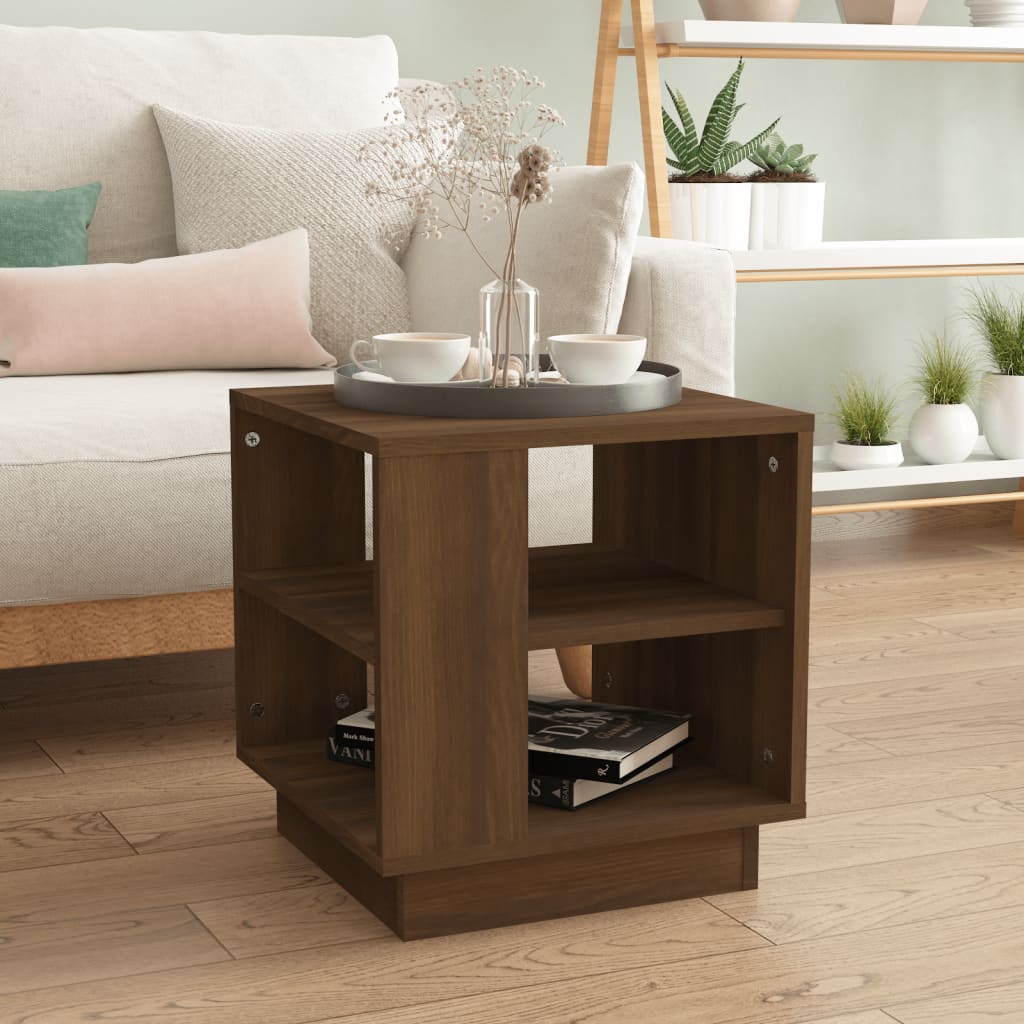 Tavolino Da Salotto Rovere Marrone 40x40x43cm Legno Multistrato