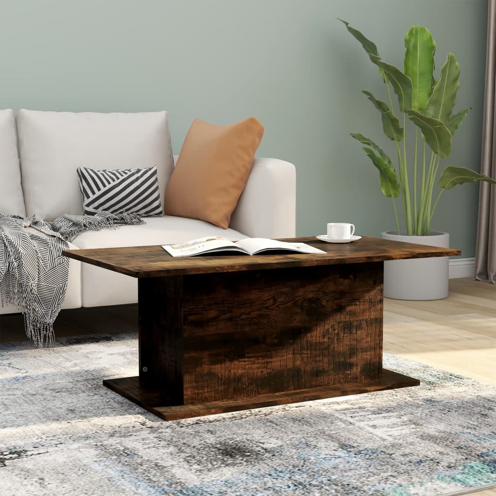 Tavolino Da Salotto Rovere Fumo 102x55,5x40 Cm In Truciolato