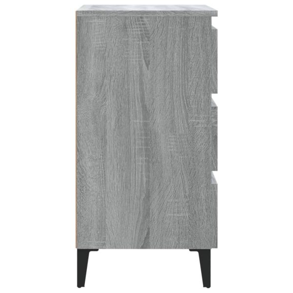 Comodino Con Gambe In Metallo Grigio Sonoma 40x35x69 cm - Image 4