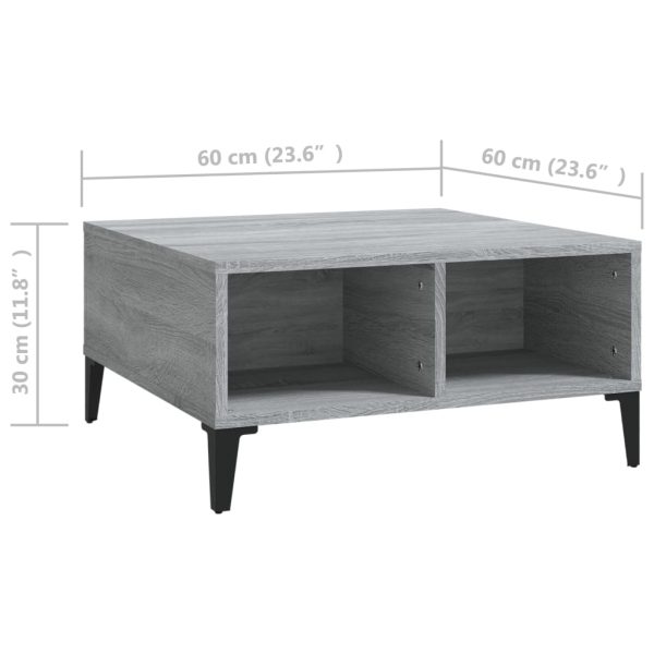 Tavolino Da Salotto Grigio Sonoma 60x60x30 Cm In Truciolato - Image 6