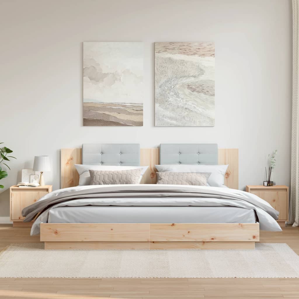 Comodini 2 Pz 40x30x40 Cm In Legno Massello Di Pino