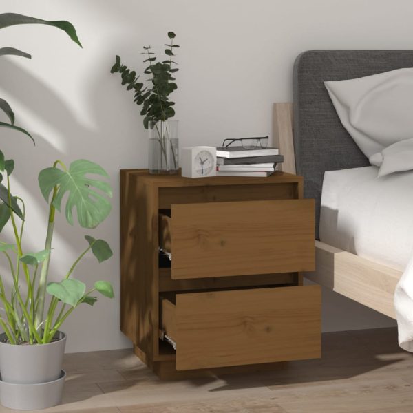 Comodini 2 Pz Ambra 40x35x50 Cm In Legno Massello Di Pino - Image 4