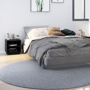 Comodini Neri 2 Pz 40x34x40 Cm In Legno Massello Di Pino