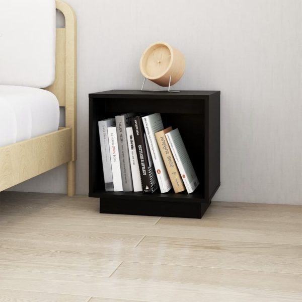 Comodini 2 Pz Neri 40x30x40 Cm In Legno Massello Di Pino - Image 3