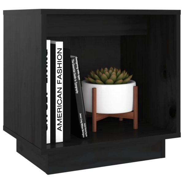 Comodini 2 Pz Neri 40x30x40 Cm In Legno Massello Di Pino - Image 4