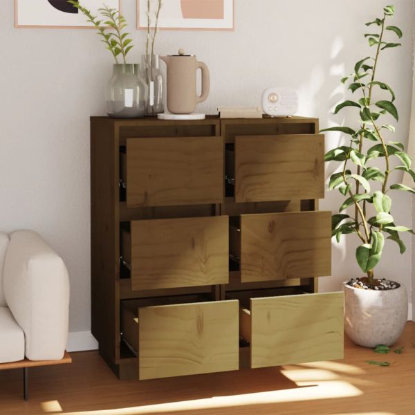 Credenze 2 Pz Ambra 32x34x75 Cm In Legno Massello Di Pino - Image 3