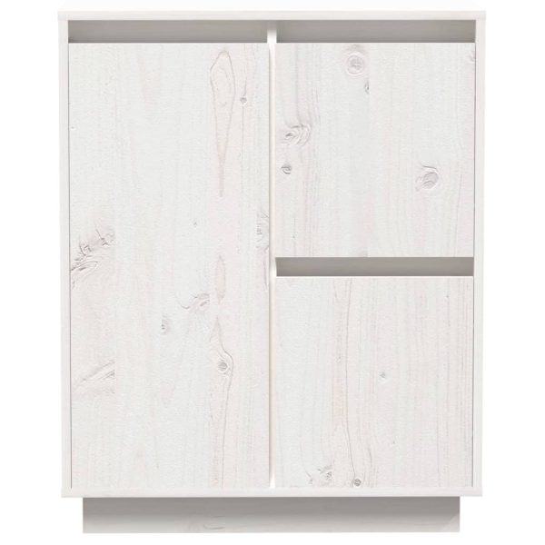 Credenza Bianca 60x34x75 Cm In Legno Massello Di Pino - Image 5
