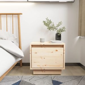 Comodino 35x34x32 Cm In Legno Massello Di Pino