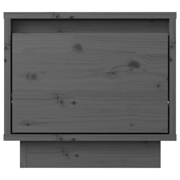 Comodini 2 Pz Grigi 35x34x32 Cm In Legno Massello Di Pino - Image 5