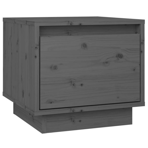 Comodini 2 Pz Grigi 35x34x32 Cm In Legno Massello Di Pino - Image 6