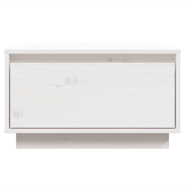 Tavolino Da Salotto Bianco 55x56x32 Cm Legno Massello Di Pino - Image 4
