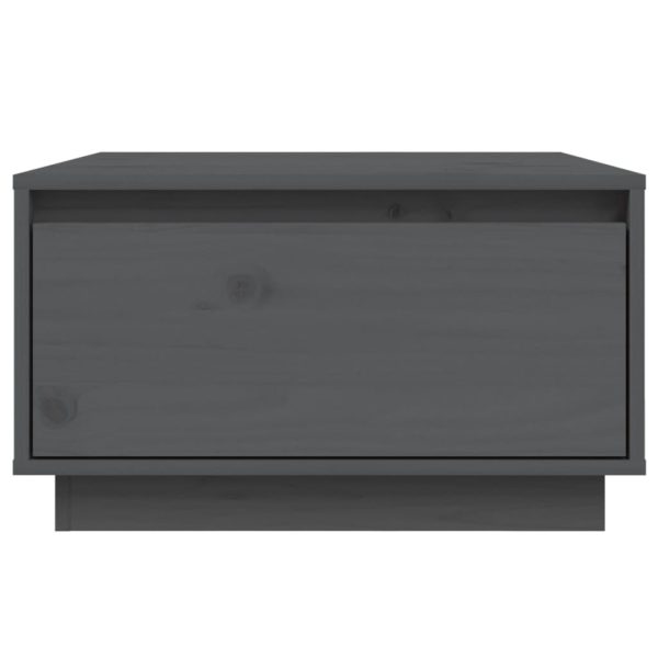 Tavolino Da Salotto Grigio 55x56x32 Cm Legno Massello Di Pino - Image 3