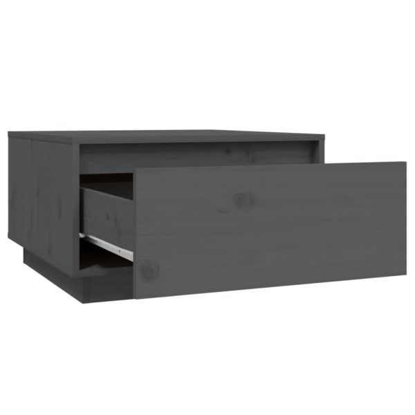 Tavolino Da Salotto Grigio 55x56x32 Cm Legno Massello Di Pino - Image 4
