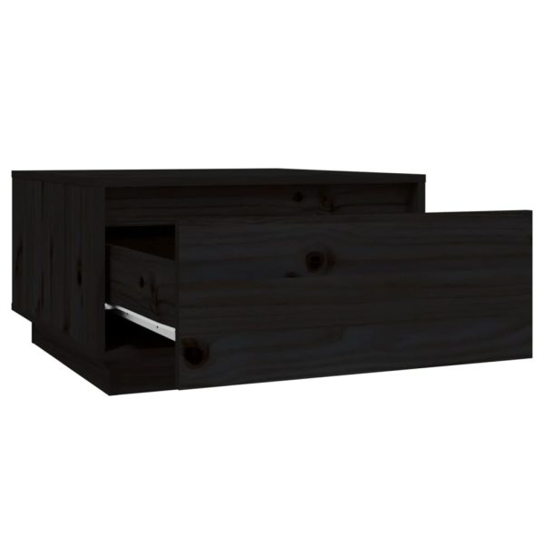 Tavolino Da Salotto Nero 55x56x32 Cm In Legno Massello Di Pino - Image 4