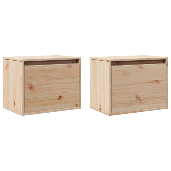 Pensili 2 Pz 45x30x35 Cm In Legno Massello Di Pino - Image 3