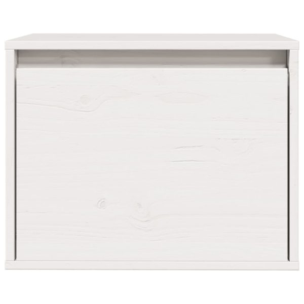Pensile Bianco 45x30x35 Cm In Legno Massello Di Pino - Image 4