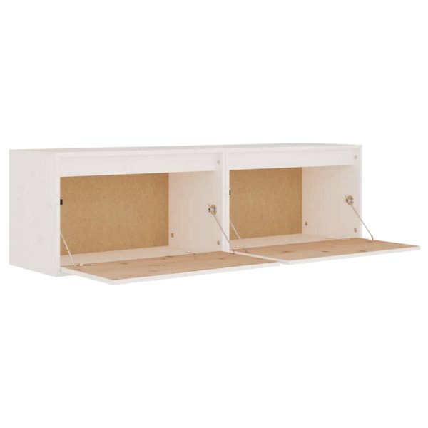 Pensili Bianchi 2 Pz 60x30x35 Cm In Legno Massello Di Pino - Image 4