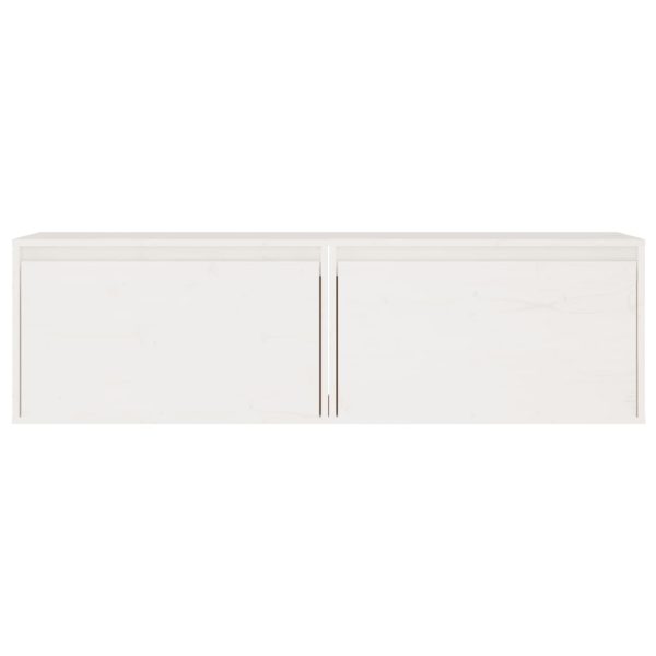 Pensili Bianchi 2 Pz 60x30x35 Cm In Legno Massello Di Pino - Image 5