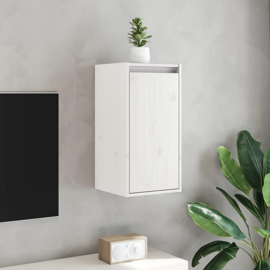 Pensili 2 Pz Bianchi 30x30x60 Cm In Legno Massello Di Pino