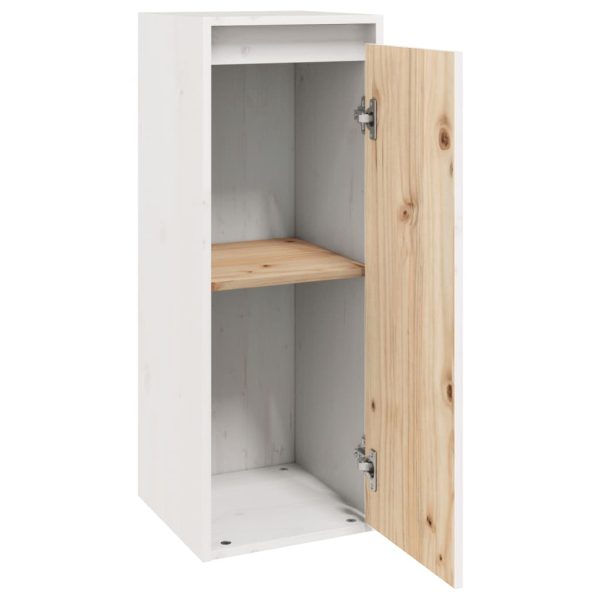 Pensili 2 Pz Bianchi 30x30x80 Cm In Legno Massello Di Pino - Image 6