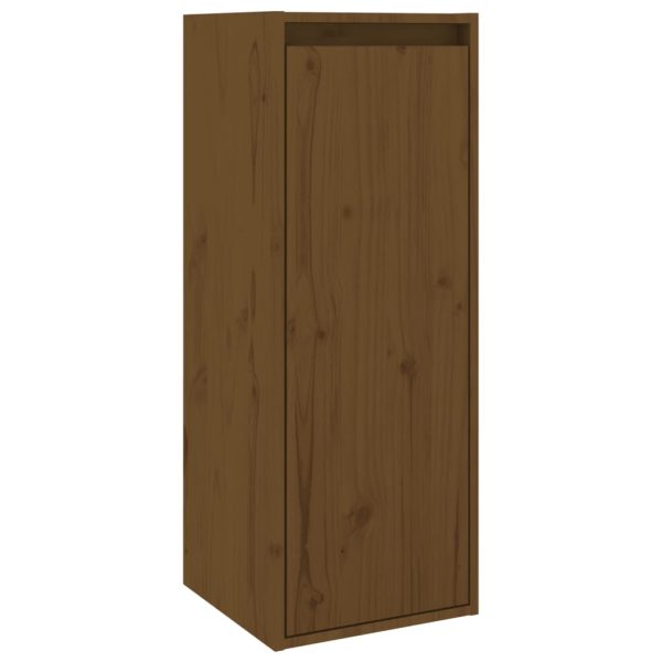 Pensili 2 Pz Marrone Ambra 30x30x80cm In Legno Massello Di Pino - Image 5