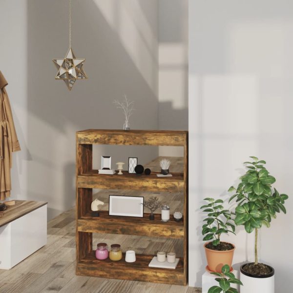 Libreria/divisorio Rovere Fumo 80x30x103 Cm Legno Multistrato