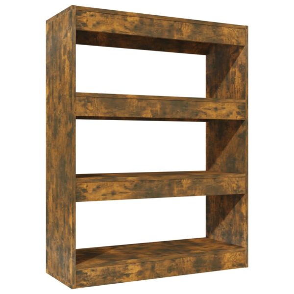 Libreria/divisorio Rovere Fumo 80x30x103 Cm Legno Multistrato - Image 2