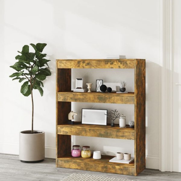 Libreria/divisorio Rovere Fumo 80x30x103 Cm Legno Multistrato - Image 6