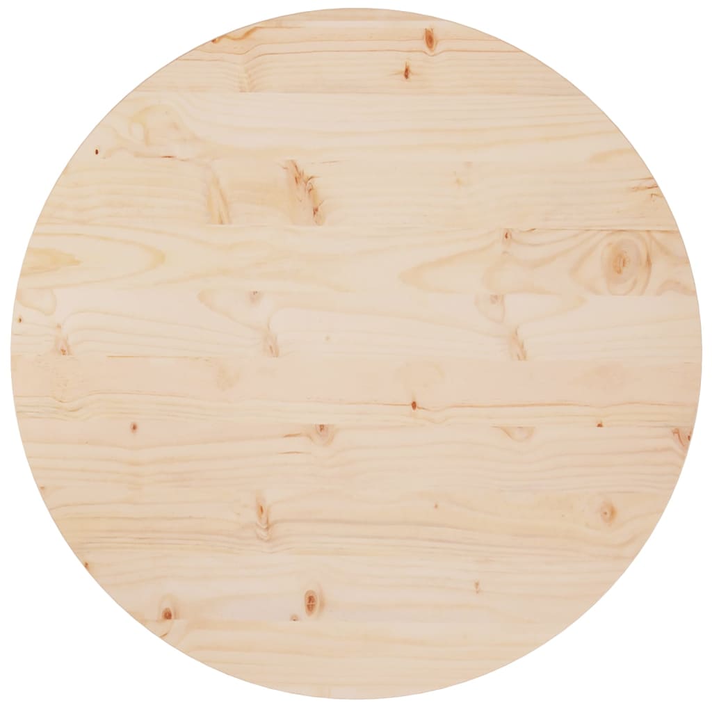 Piano Tavolo Ø70x2,5 Cm In Legno Massello Di Pino