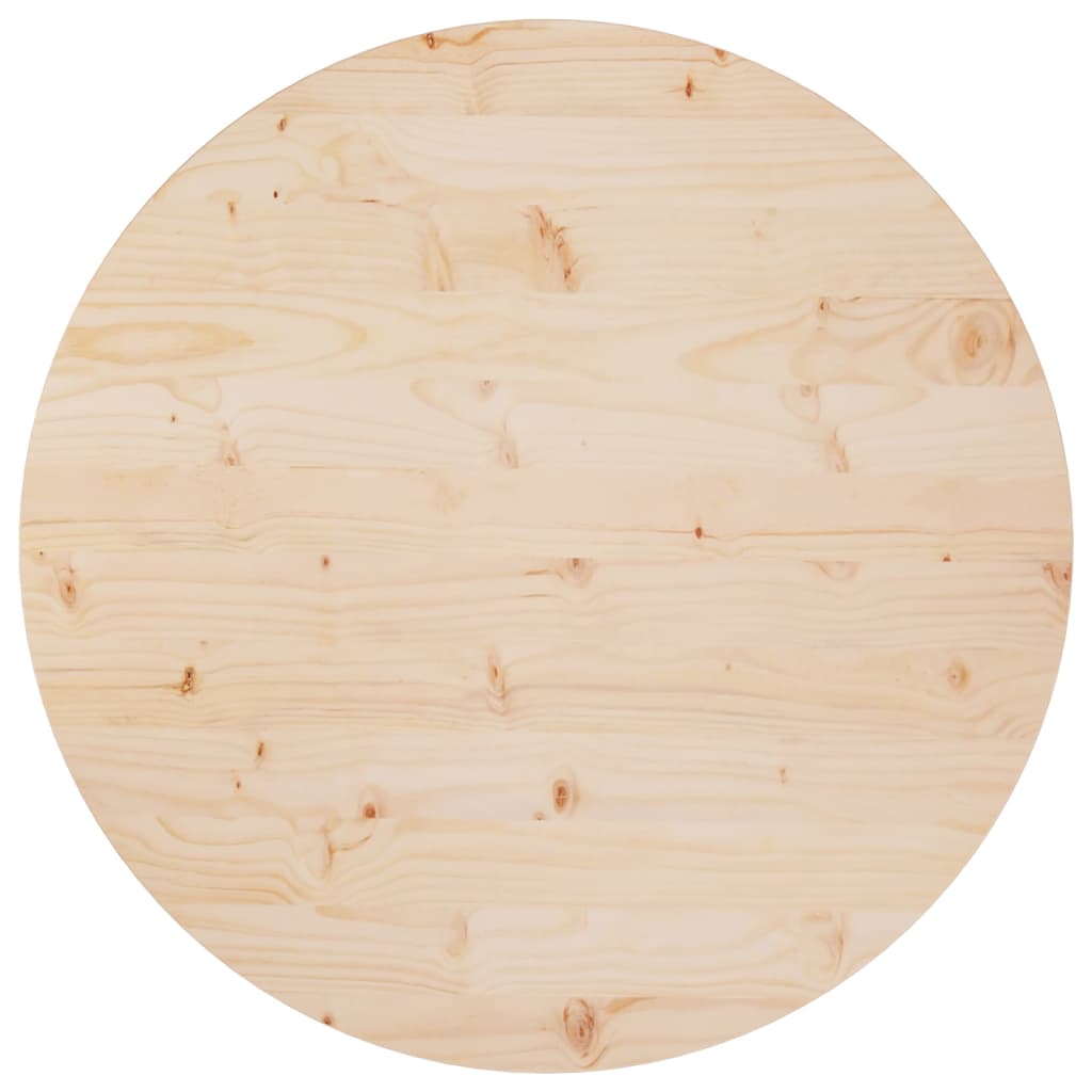 Piano Tavolo Ø80x2,5 Cm In Legno Massello Di Pino