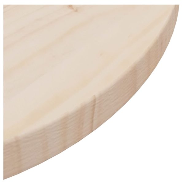 Piano Tavolo Ø80x2,5 Cm In Legno Massello Di Pino - Image 4